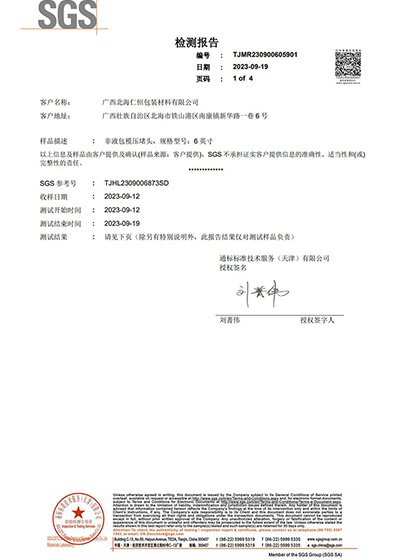 非液包模壓堵頭6英寸檢測(cè)報(bào)告